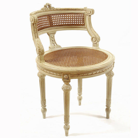Lisette Gold Stool Cane Style Chair - Maison de Kristine