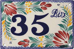 Quimper House Tile Number Decor Fleuri 6x4 Personalized - Maison de Kristine