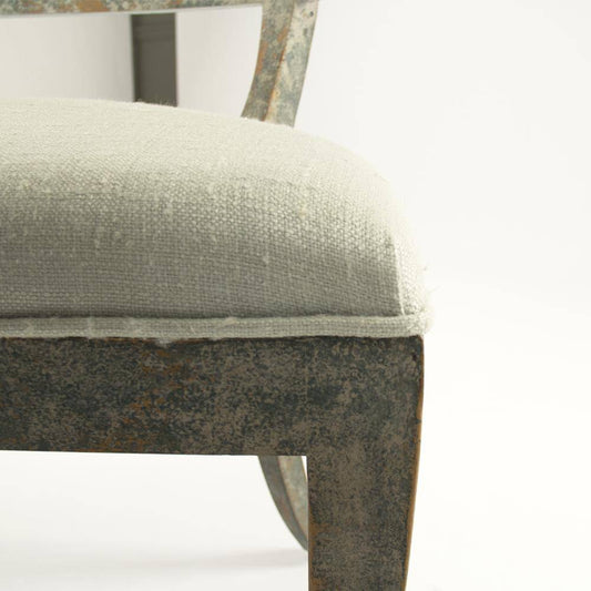 Lorand Bench, French Reproduction, Upholstered in White Linen - Maison de Kristine