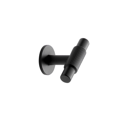 Knurled Backplate "Manor" Matte Black Cabinet Knobs and Drawer Pulls