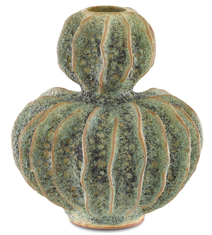 Sunken Boat Double Gourd Green Vase by Currey and Company