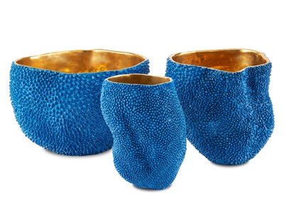 Jackfruit Cobalt Blue Vases by Currey and Company