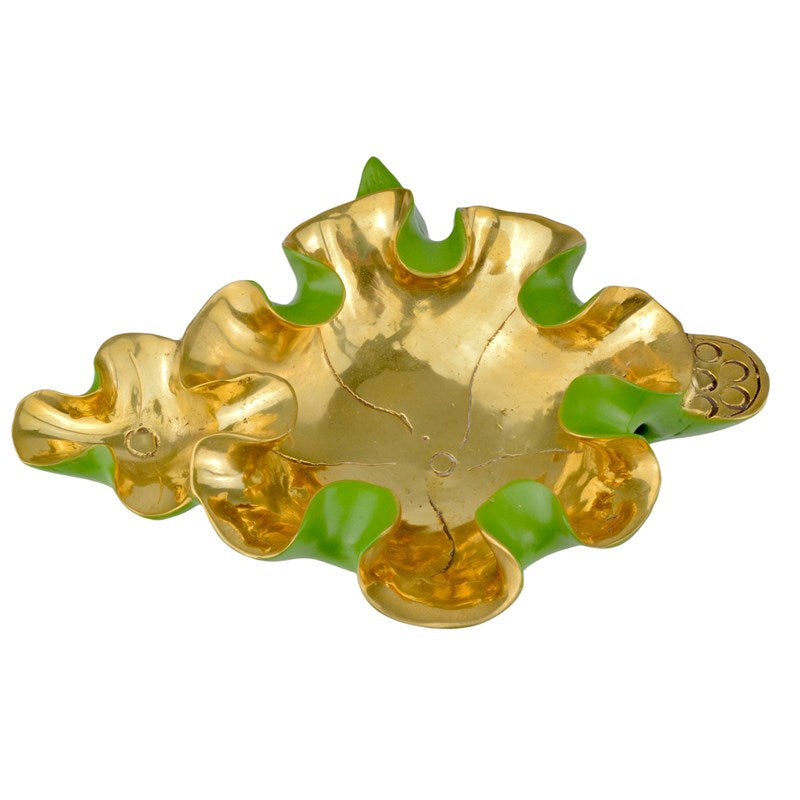 Wrapped Lotus Leaf Green Bowl by Currey and Company