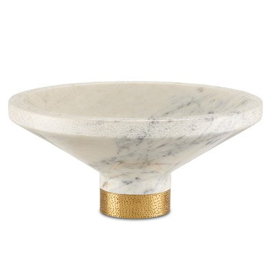 Vincent White Marble Decorative Bowl by Currey and Company