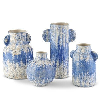 Paros Blue Vase Set of 4 by Currey and Company