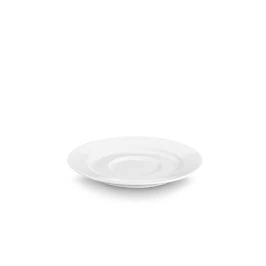 White ceramic plate on a white background