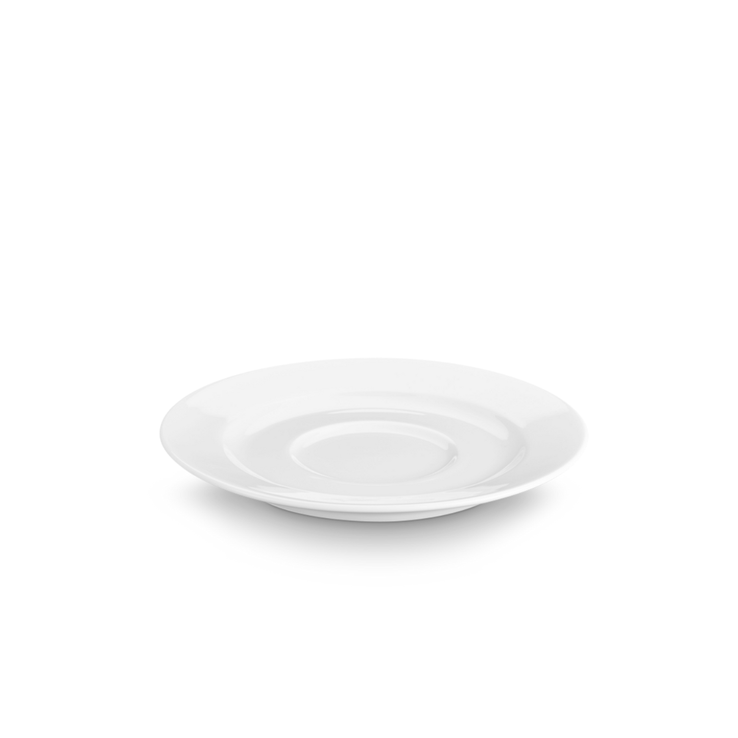 White ceramic plate on a white background