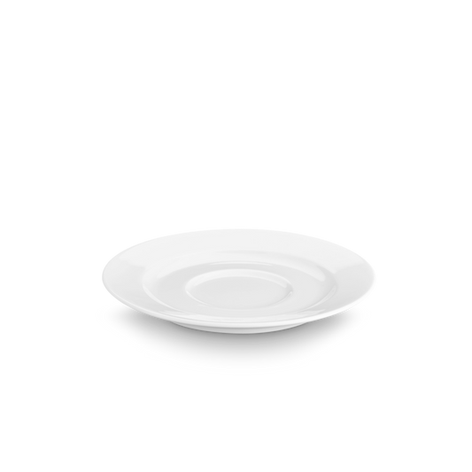 White ceramic plate on a white background