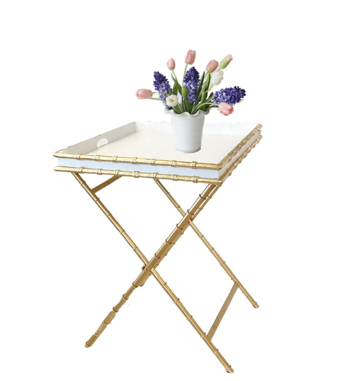 Bamboo Cocktail Table in White by Dana Gibson
