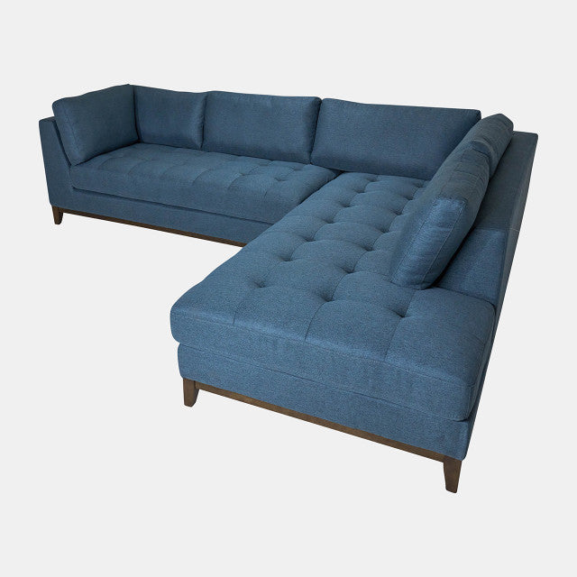 Sagebrook Modern Fixed Corner Sofa Blue Gray