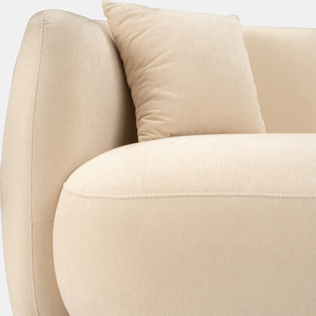 Sagebrook 4-Seat Ivory/Beige Curved Sofa