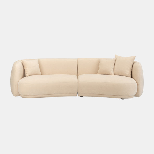 Sagebrook 4-Seat Ivory/Beige Curved Sofa