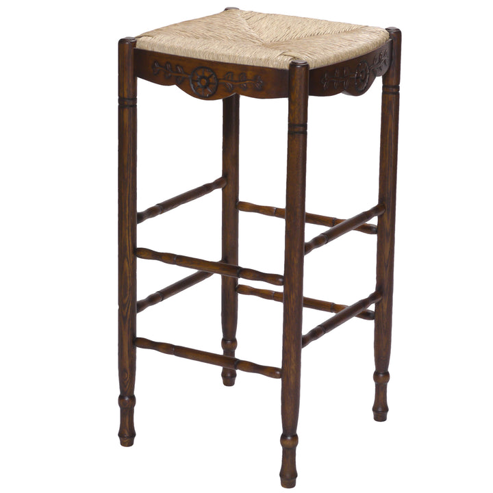 24" Backless Provence Brown Rush Counter Stool (Pair of 2)