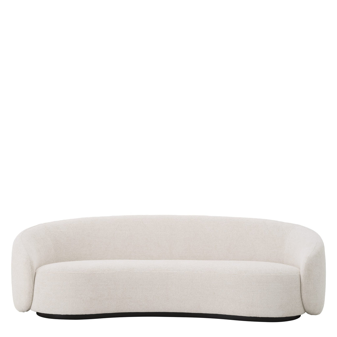Curved Contemporary Sofa by Tara Shaw shown viewing from the front