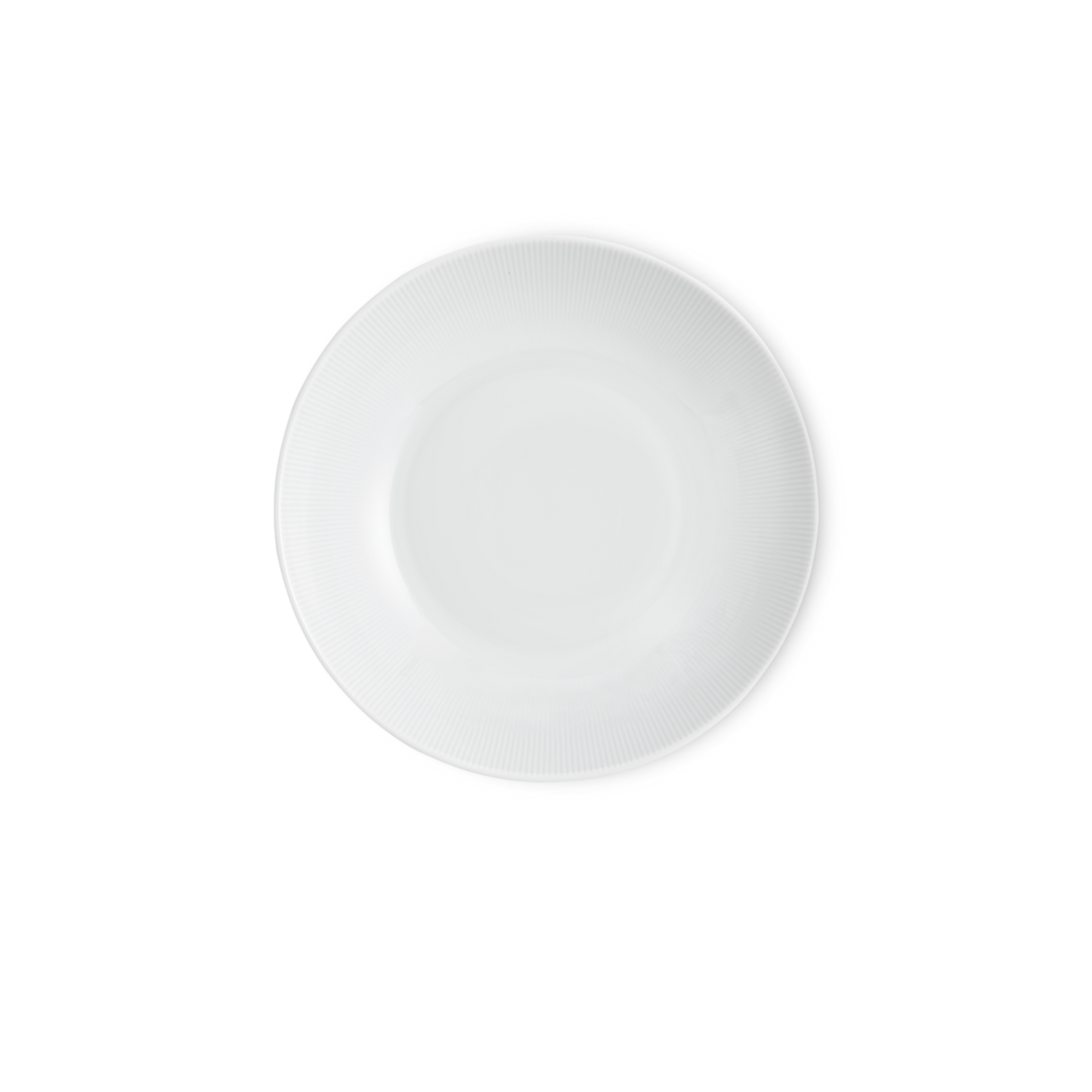 White ceramic plate on a white background