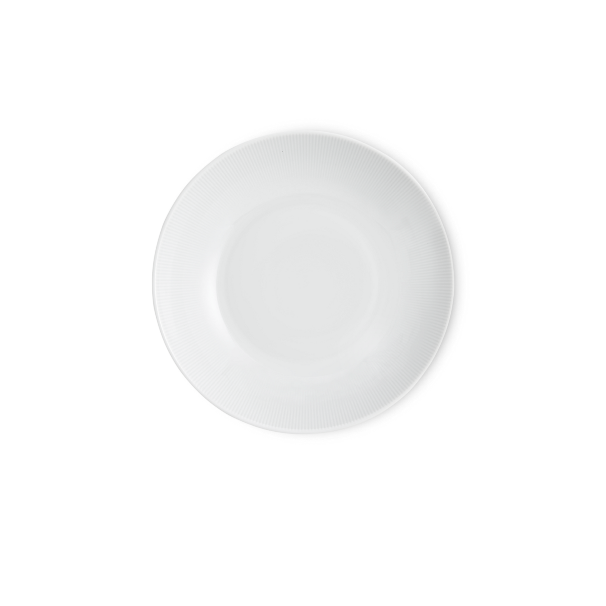 White ceramic plate on a white background