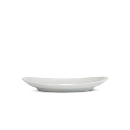 White ceramic plate on a white background