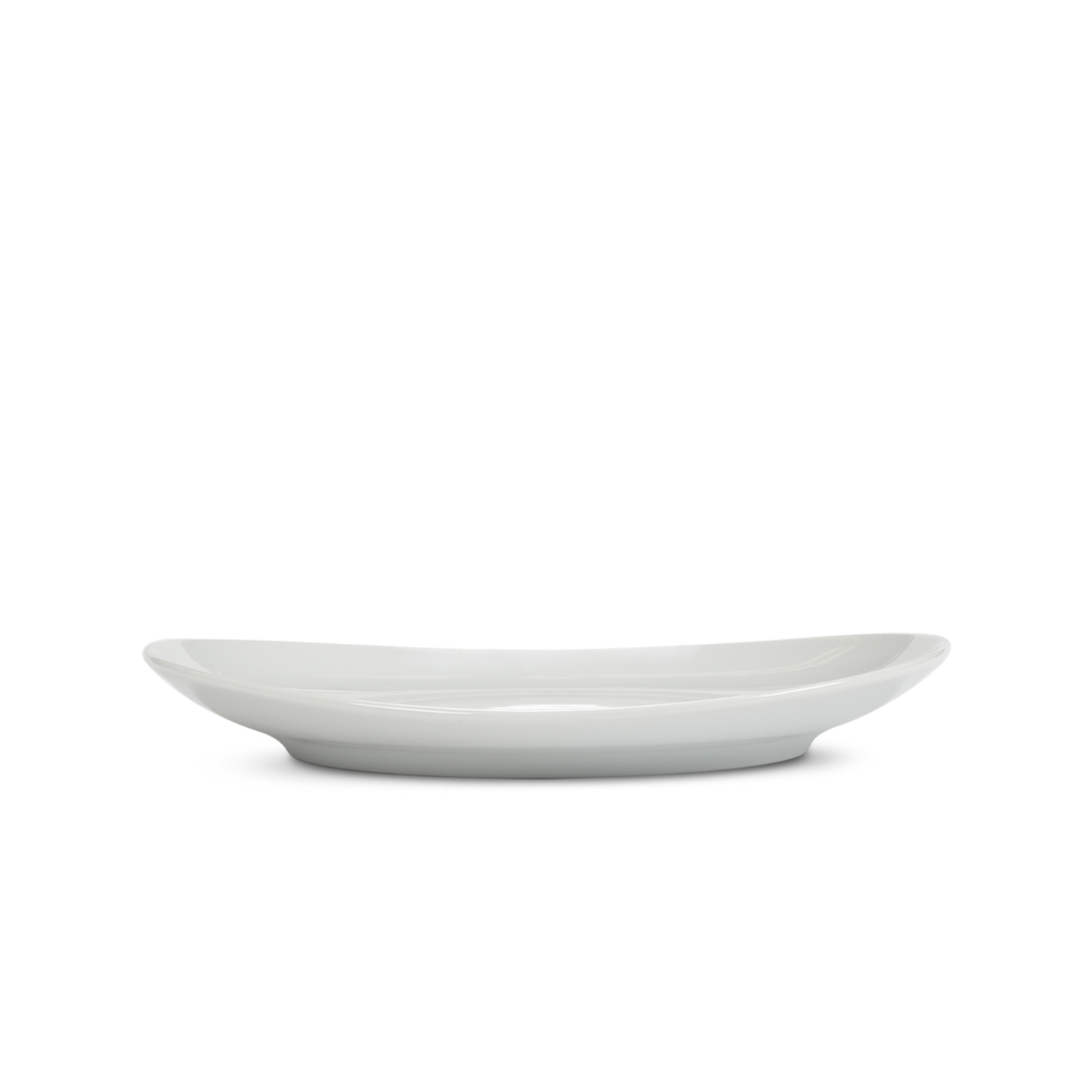 White ceramic plate on a white background