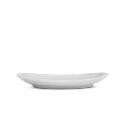 White ceramic plate on a white background