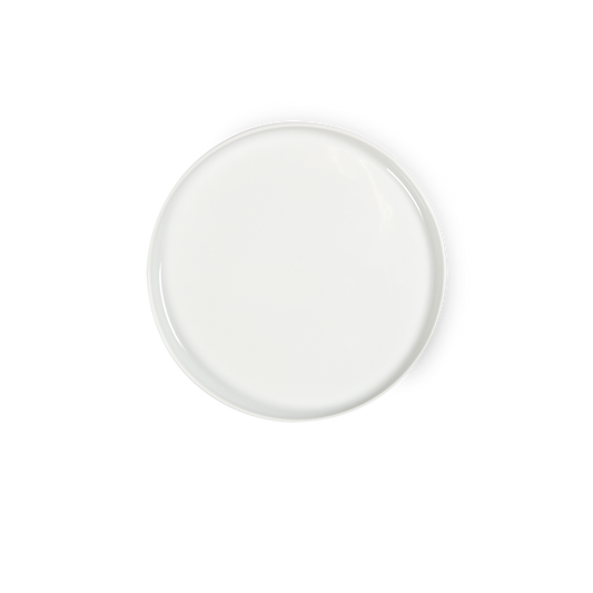 White round plate on a white background
