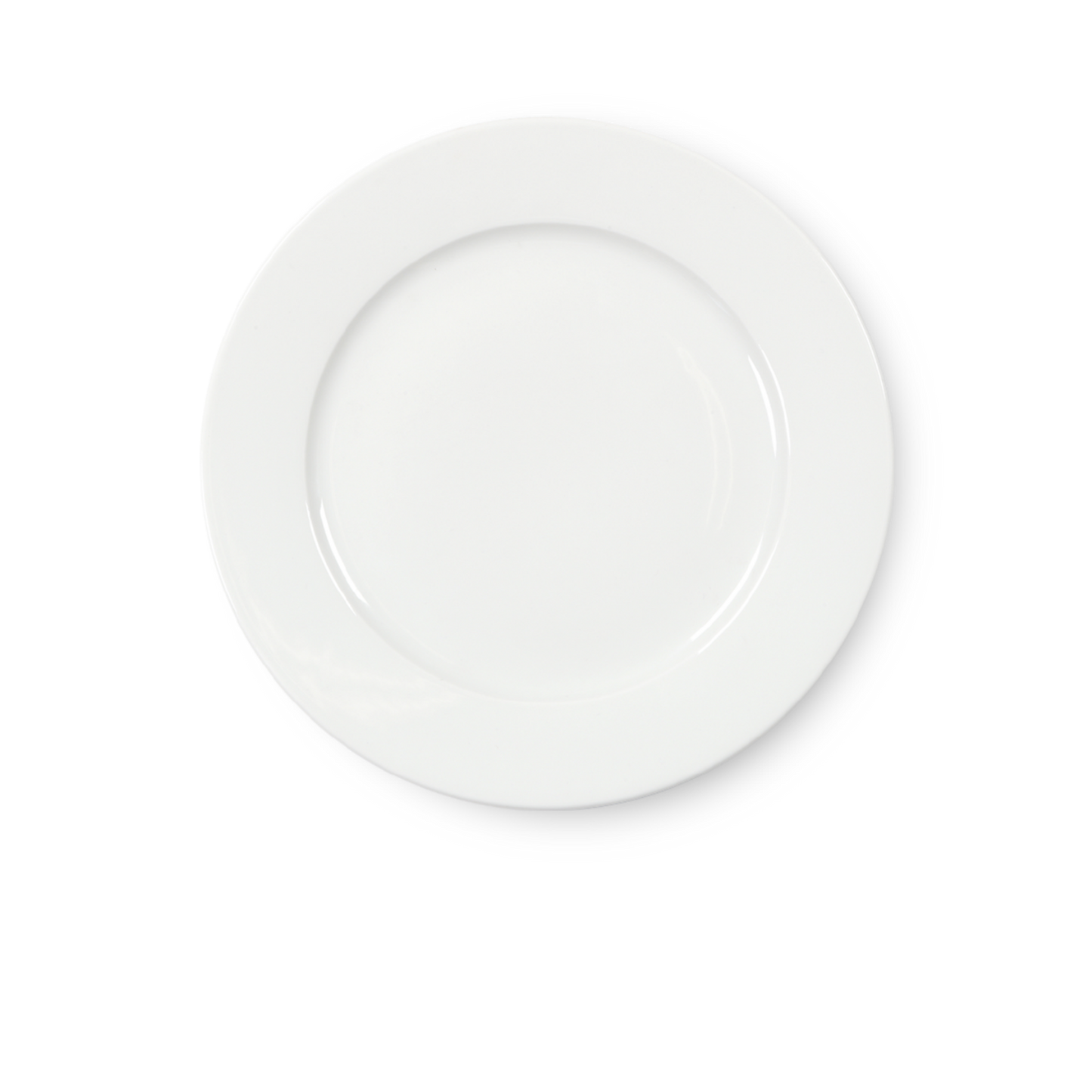 White ceramic plate on a white background