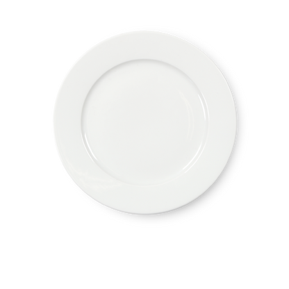 White ceramic plate on a white background