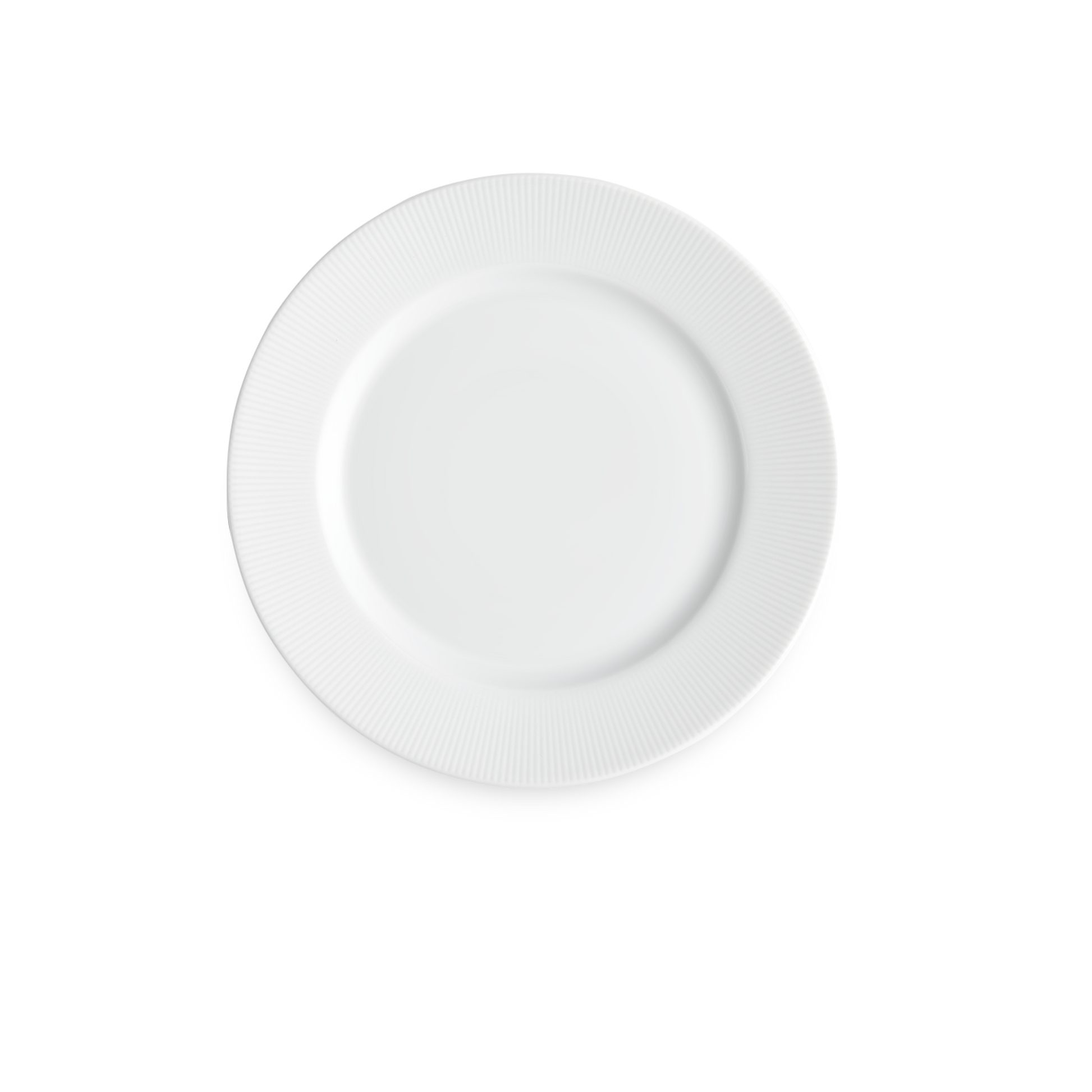 White ceramic plate on a white background