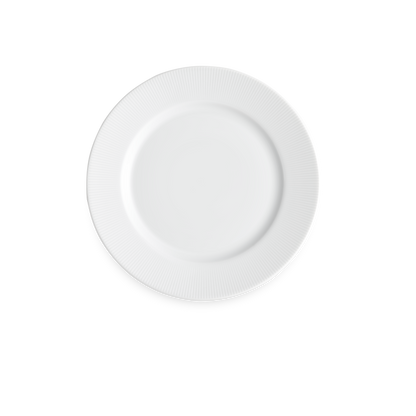 White ceramic plate on a white background