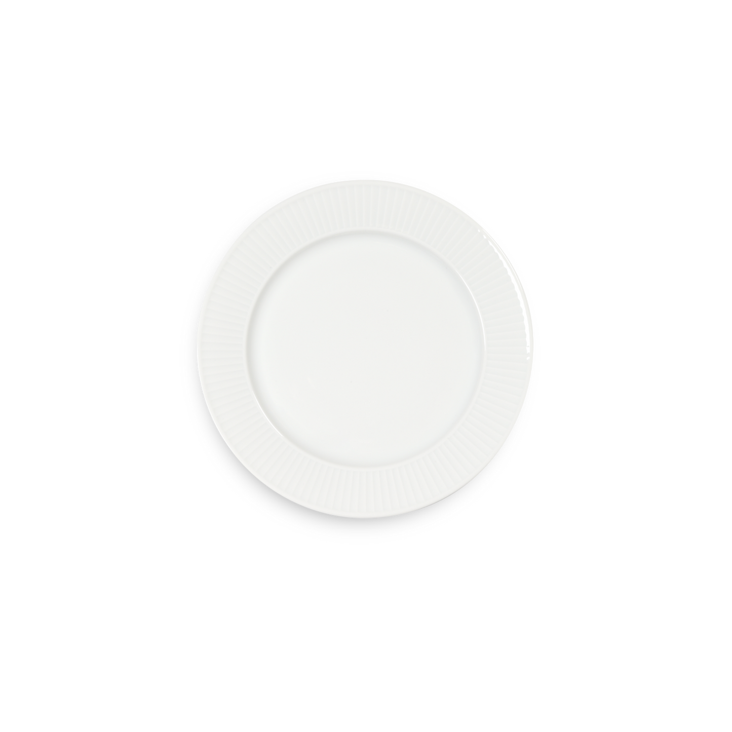 White ceramic plate on a white background