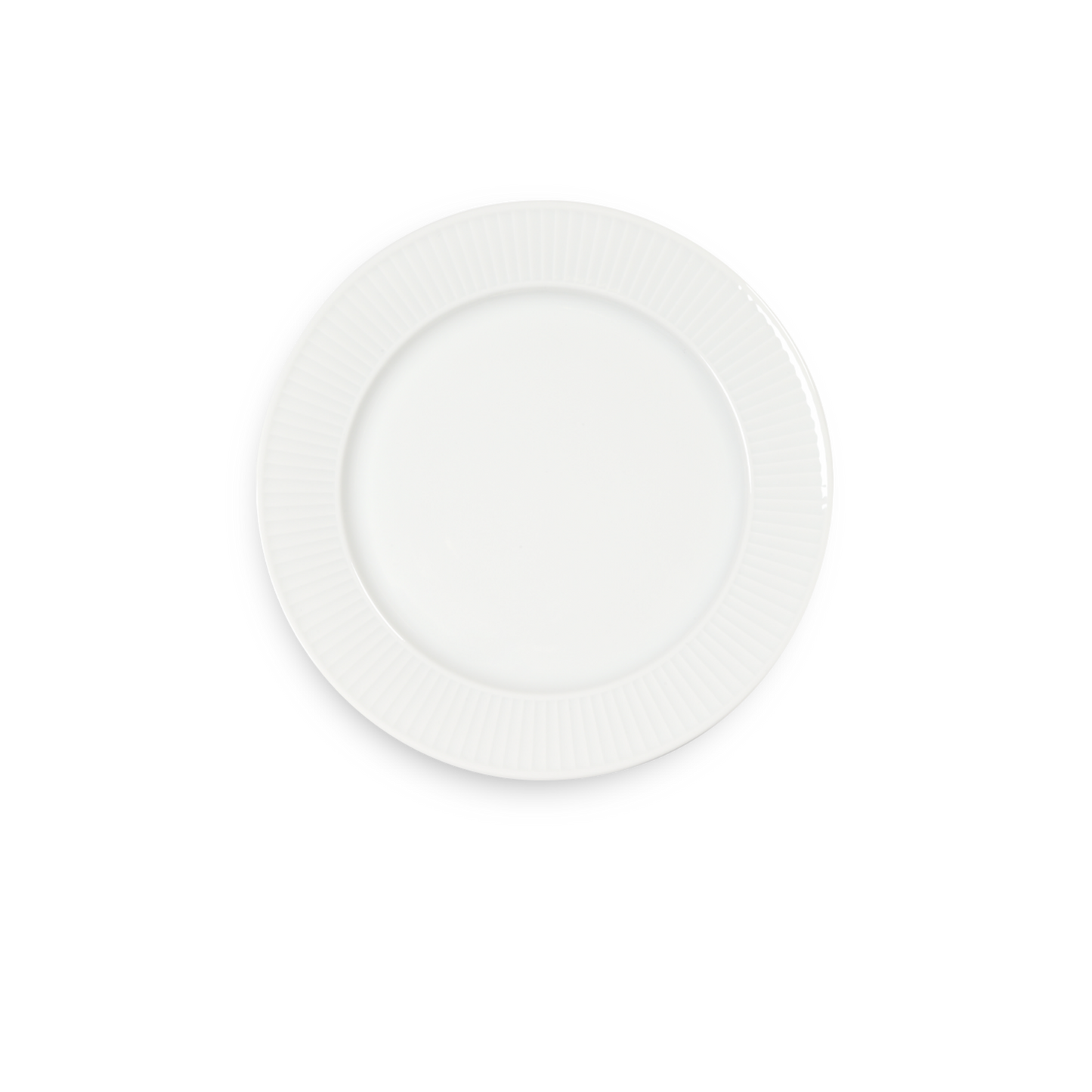 White ceramic plate on a white background