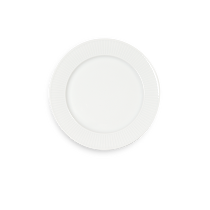 White ceramic plate on a white background