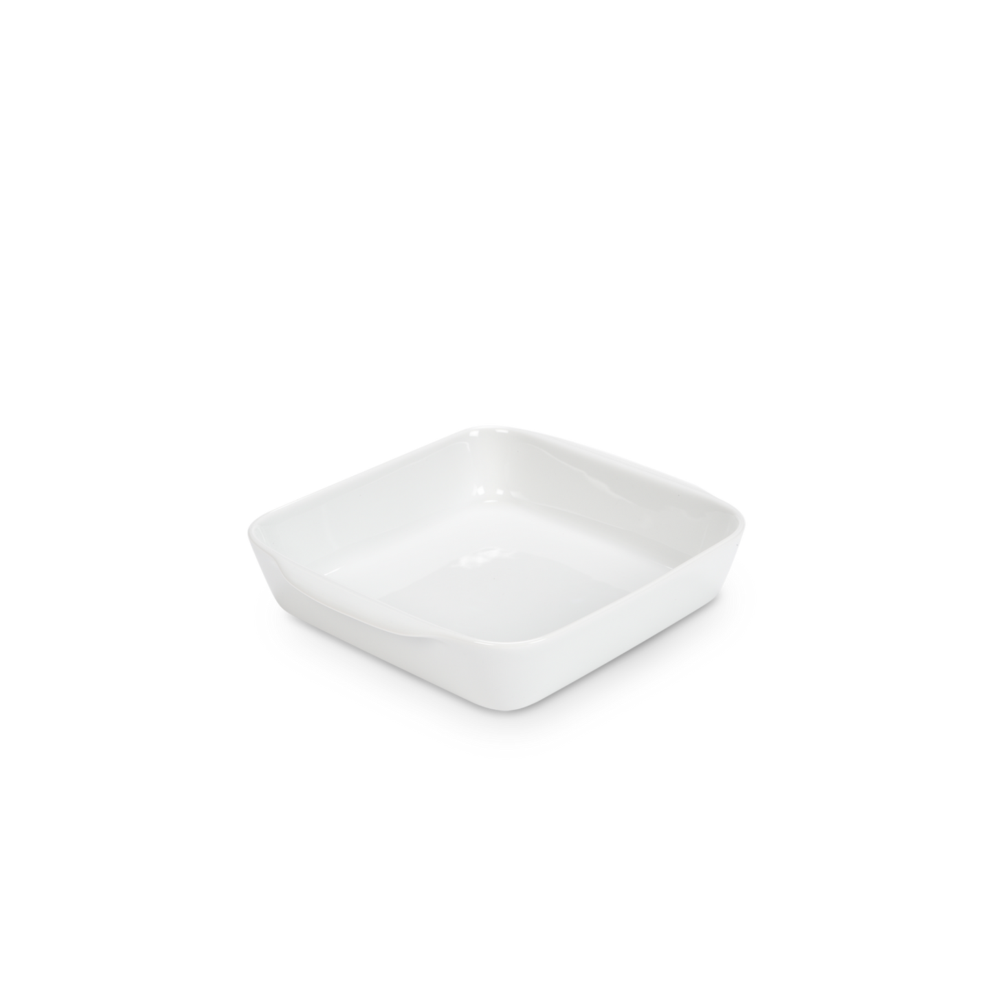 White ceramic square bowl on a white background