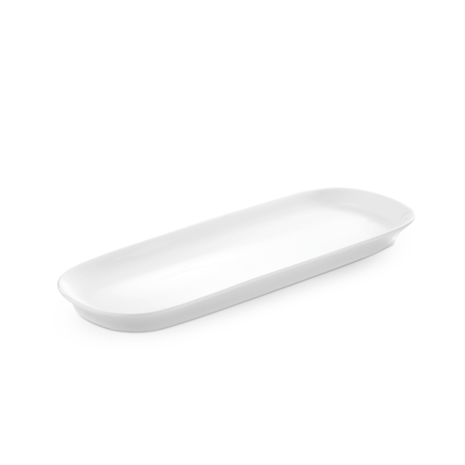 White ceramic serving platter on a white background