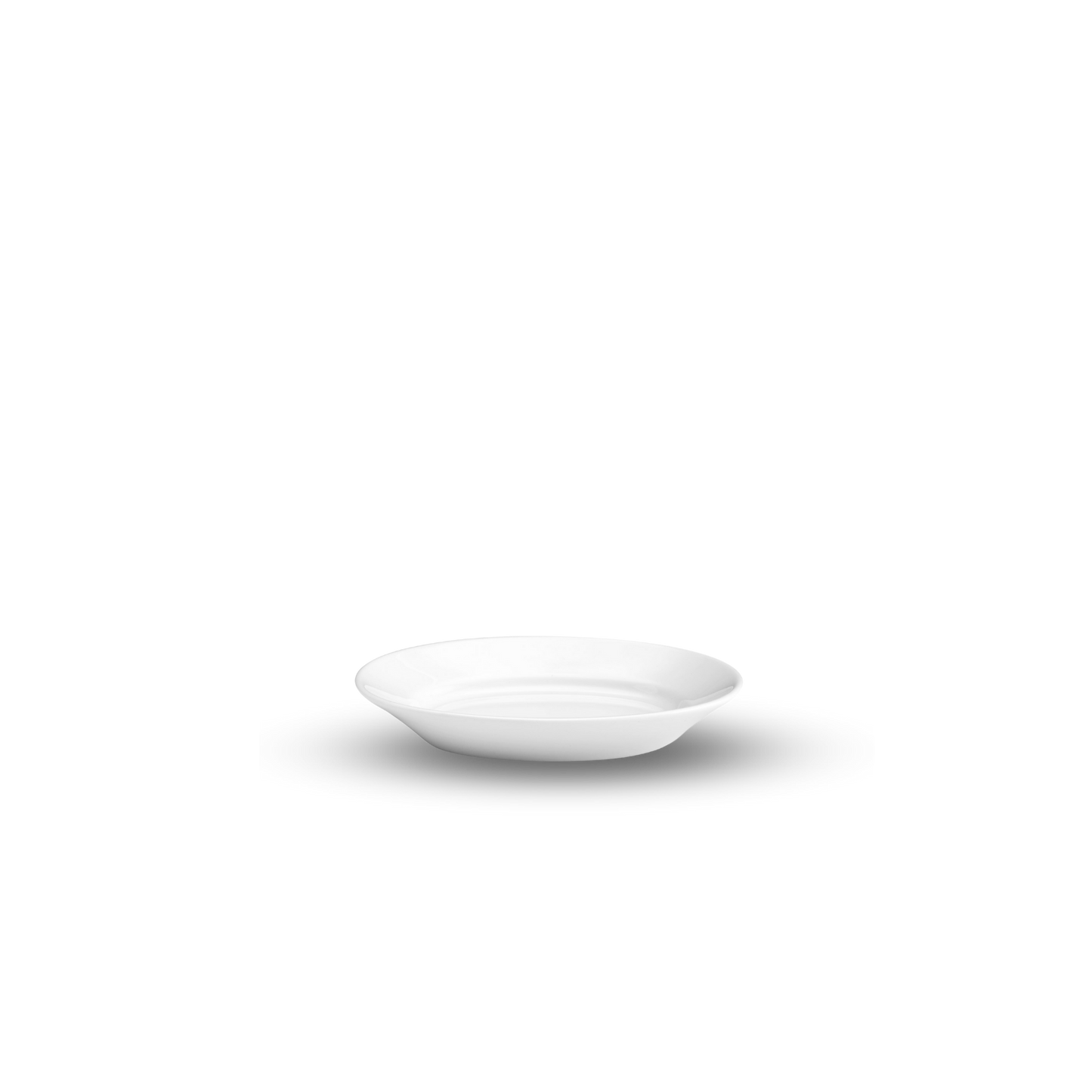 White ceramic plate on a white background