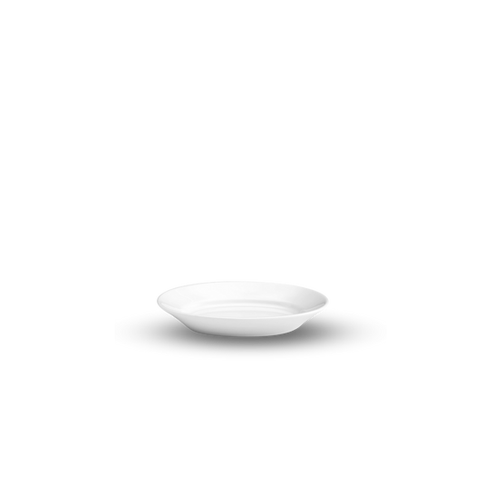 White ceramic plate on a white background