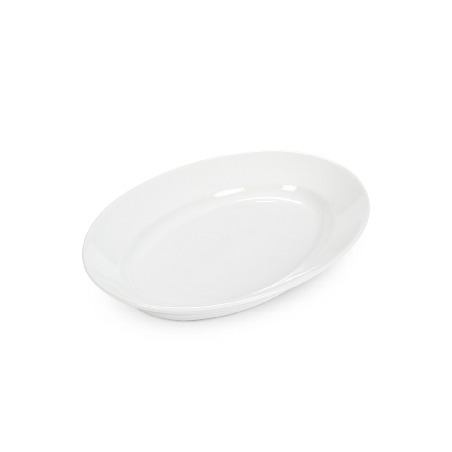 White ceramic plate on a white background