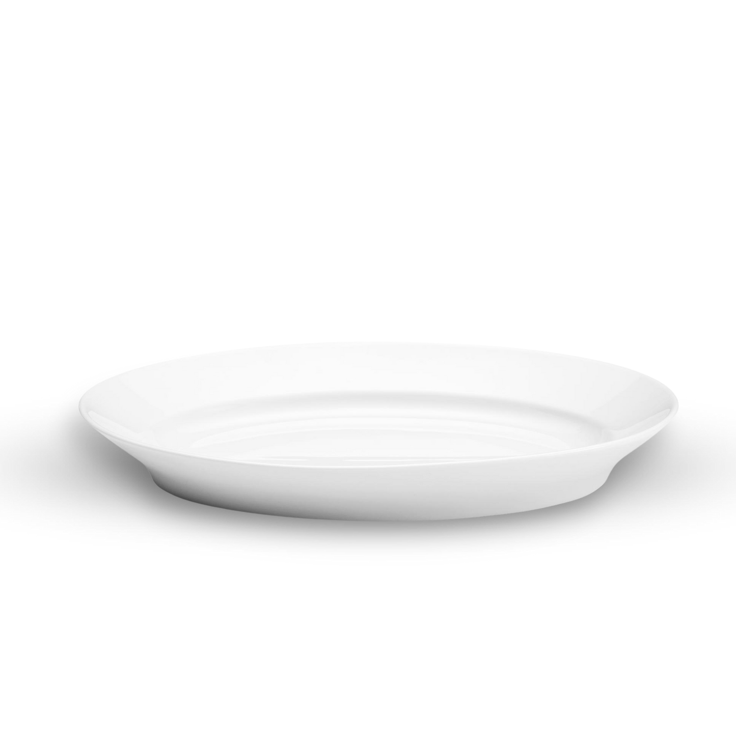White ceramic plate on a white background