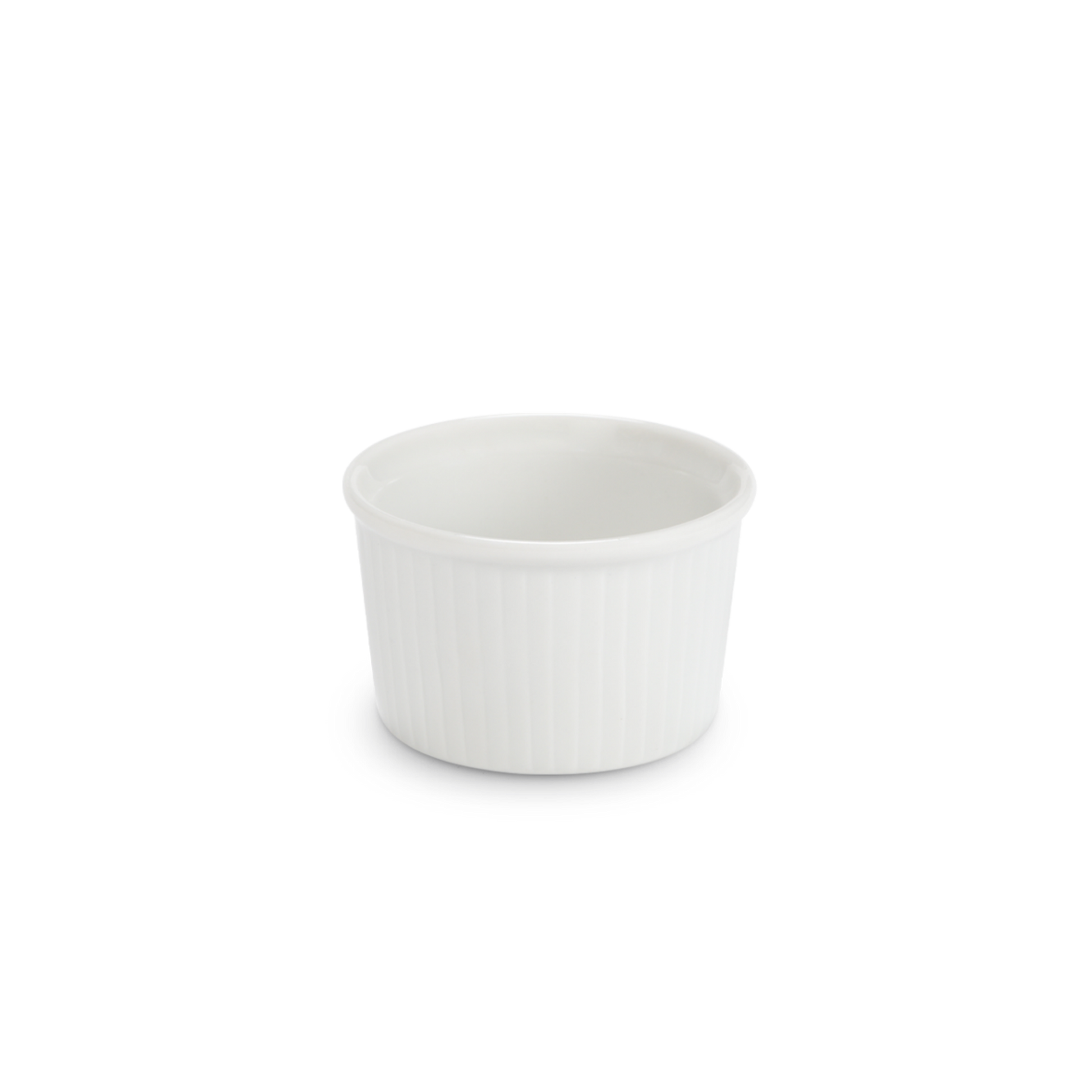 White ramekin on a white background
