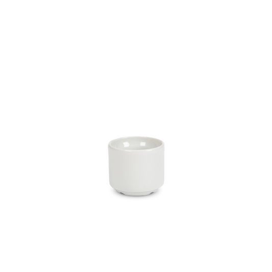 White ceramic cup on a white background