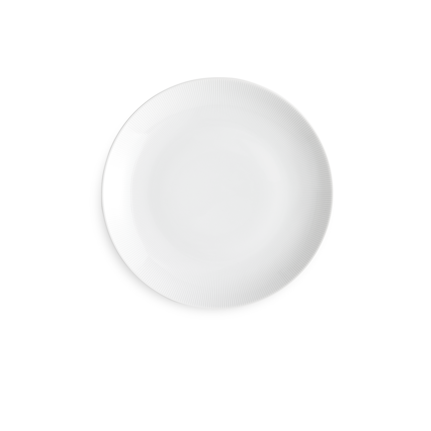 White round dish on a white background