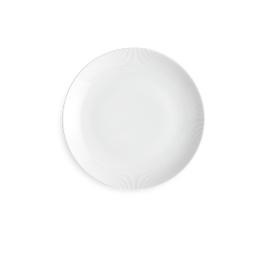 White round dish on a white background