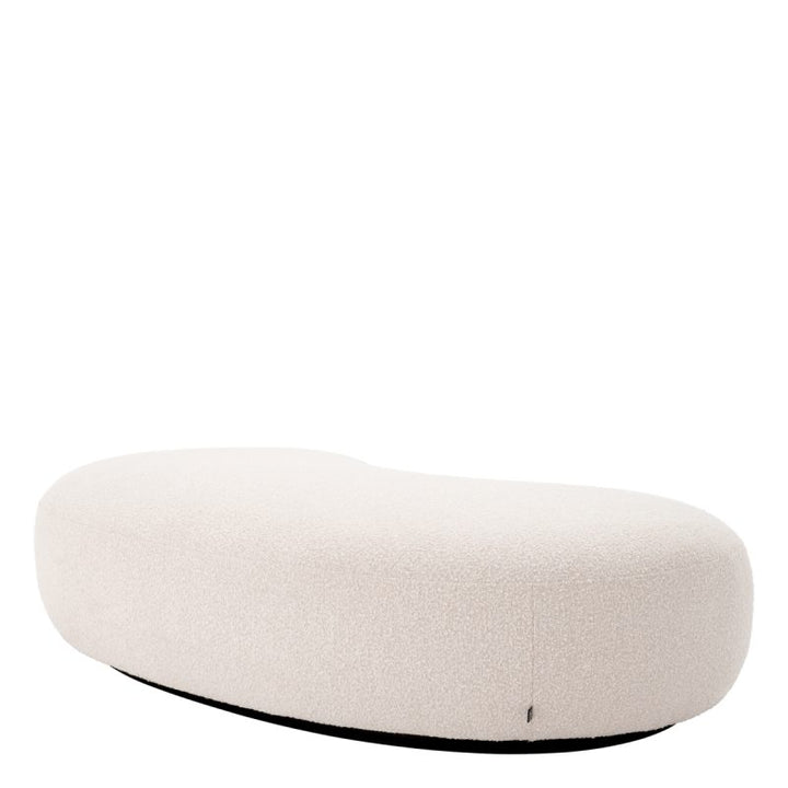 Curved Contemporary Bench by Tara Shaw shown in side view