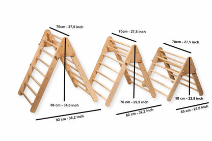 3 size Montessori Triangle Climber Set | Indoor Playground for Kids