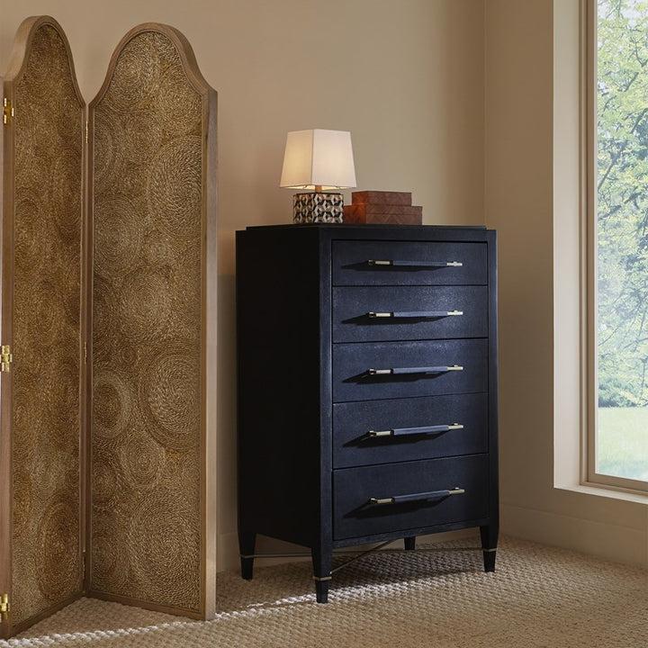 Verona Black Five-Drawer Chest by Currey and Company