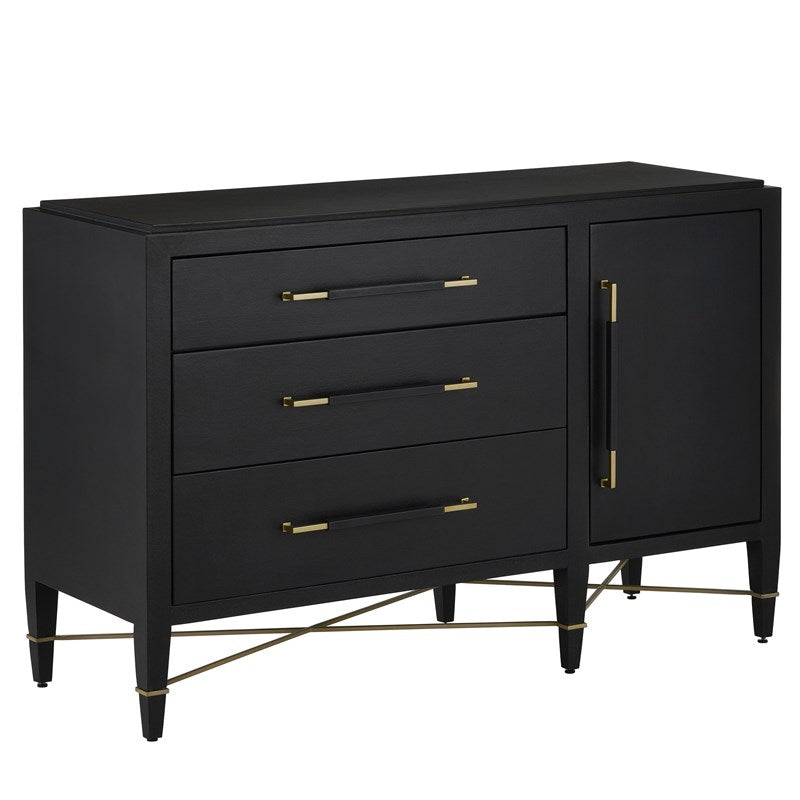 Verona Black Three-Drawer Chest by Currey and Company Chest