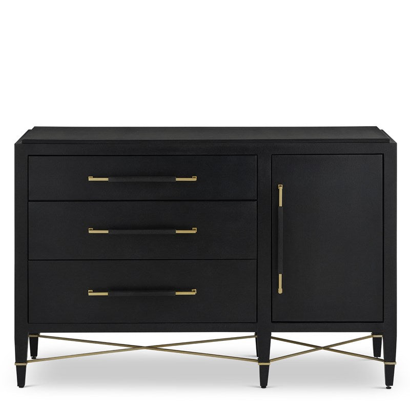Verona Black Three-Drawer Chest by Currey and Company Chest
