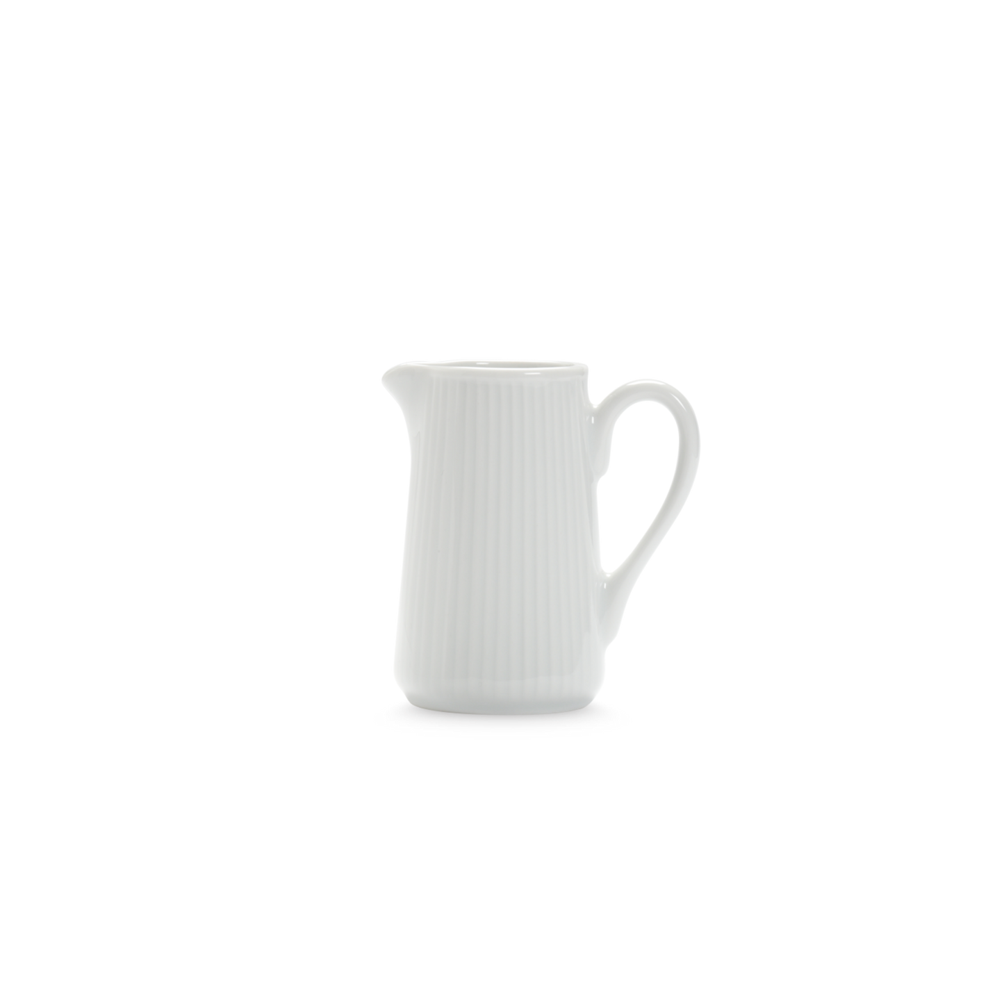 White ceramic pitcher on a white background