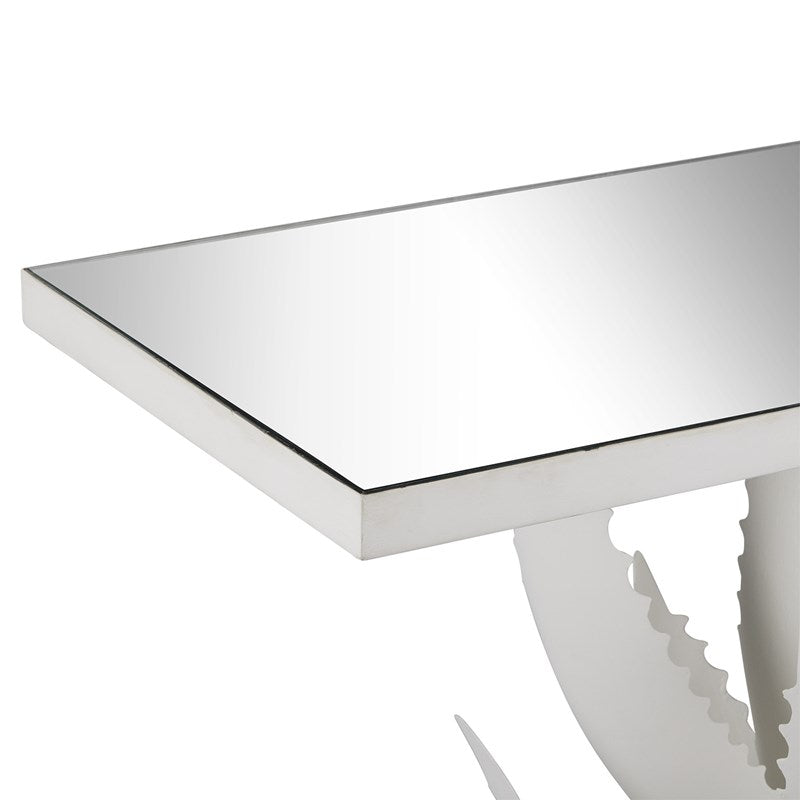 Agave White Console Table by Currey and Company