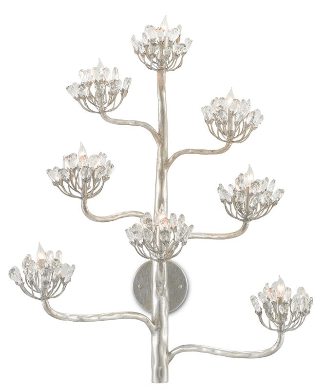 Agave Americana Silver Wall Sconce by Currey and Company