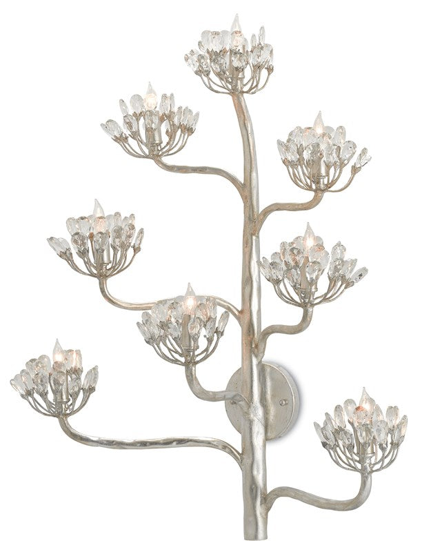 Agave Americana Silver Wall Sconce by Currey and Company